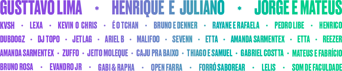 Atrações do Lineup